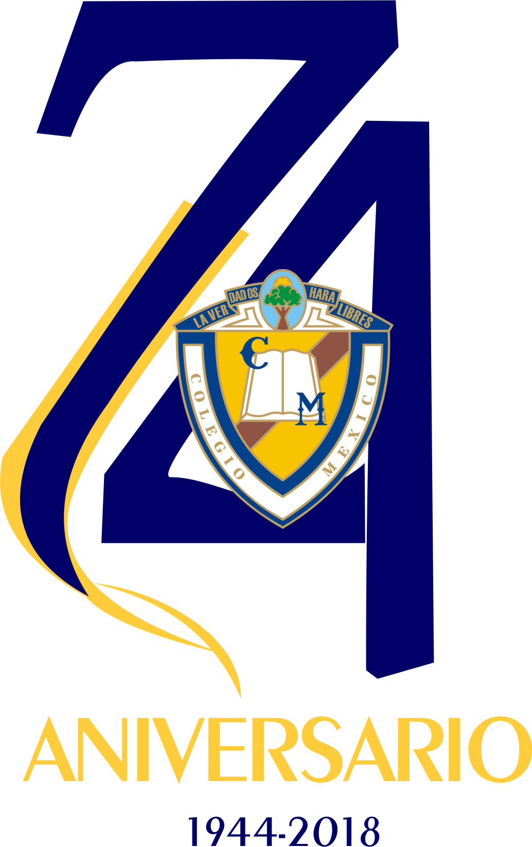 74 Aniversario - Crest Clipart (1034x1646), Png Download