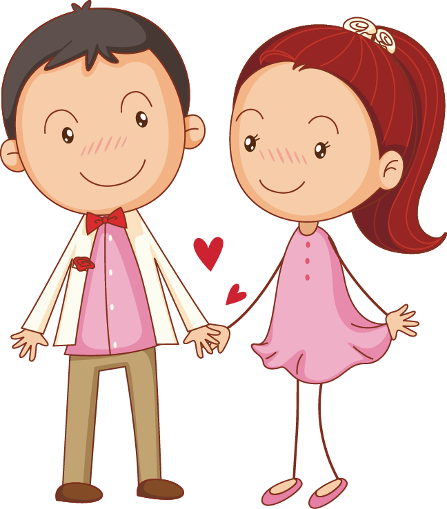 Couple Illustration Cute Little Transprent Png Free - Cute Couple Png Cartoon Clipart (648x738), Png Download
