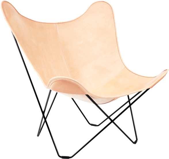 Cadeira De Borboleta Cuero Couro Natural - Butterfly Chair Clipart (600x600), Png Download