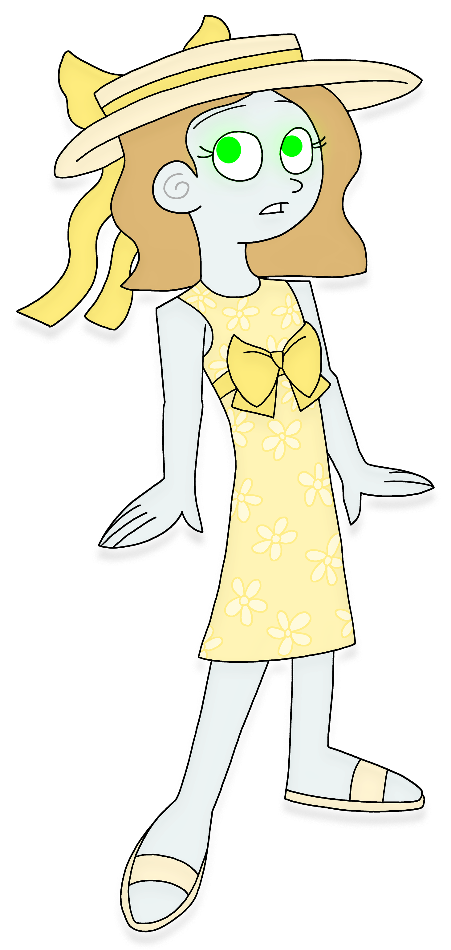 Little Ghost Girl - Cartoon Clipart (1464x3086), Png Download