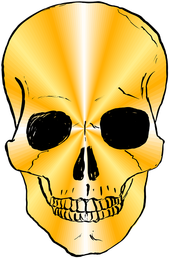 Caveira Dourada Png Clipart (909x1280), Png Download