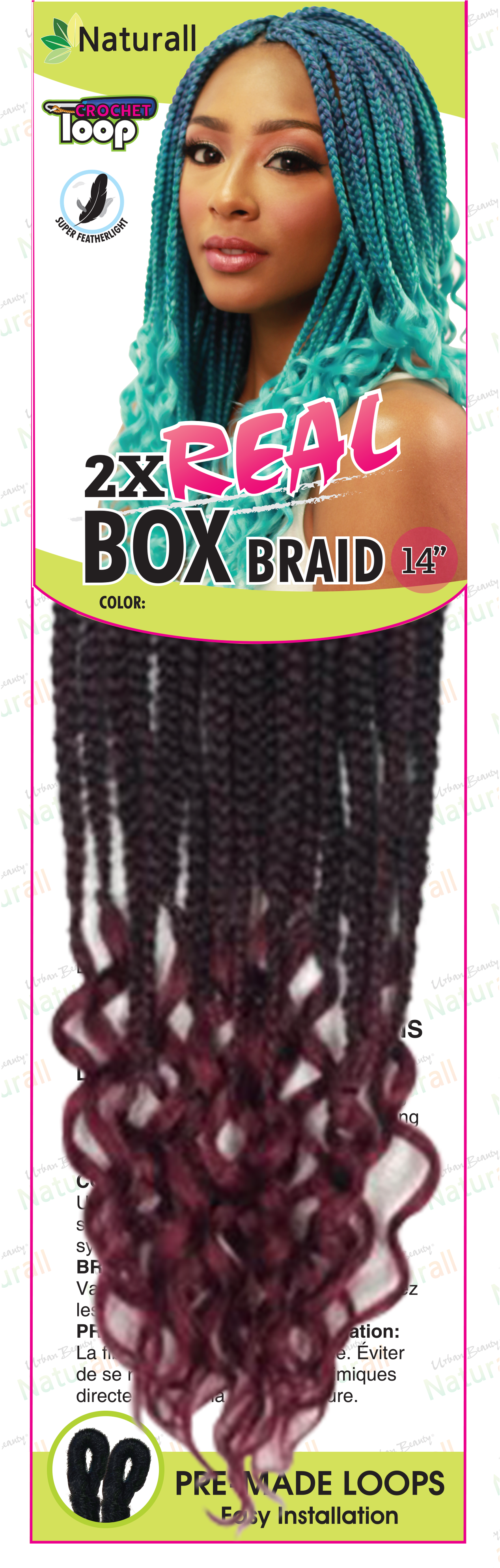 Urban Beauty 2x Real Box Braid Curl 14" - 2x Real Box Braids Clipart (2550x6000), Png Download