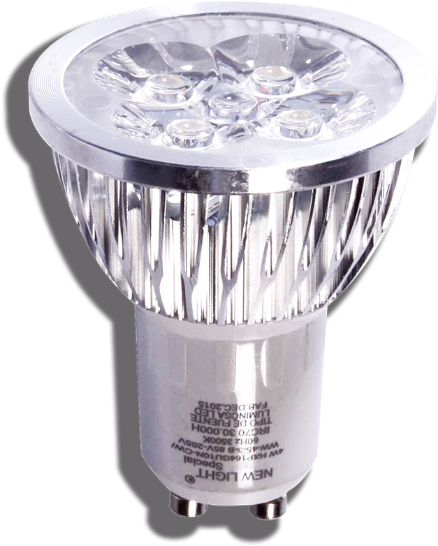Bombillo Led Mr16 Gu10 4w New Light - Fluorescent Lamp Clipart (700x846), Png Download