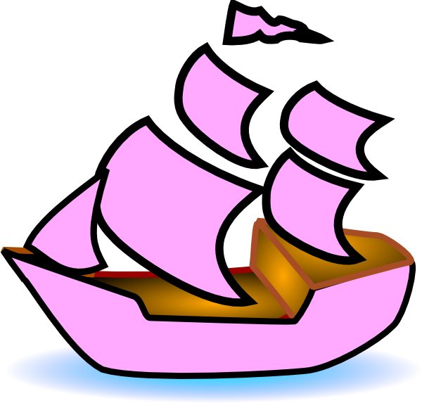 Sailboat Clipart Pink Boat - Animated Pic Of Ship - Png Download (600x573), Png Download