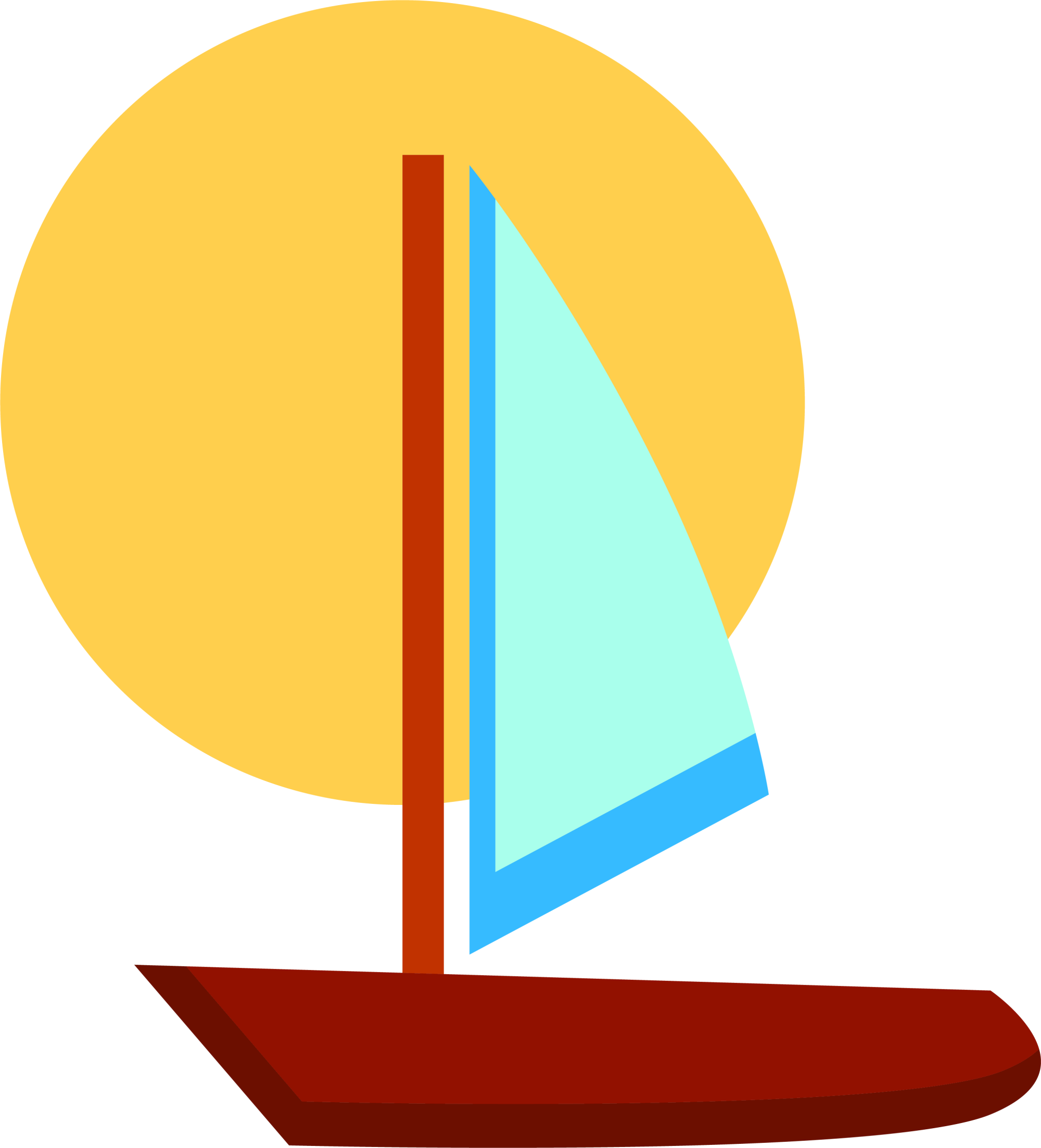 Sailing Clip Art A Coffee Colored Boat - Sail - Png Download (2000x2205), Png Download