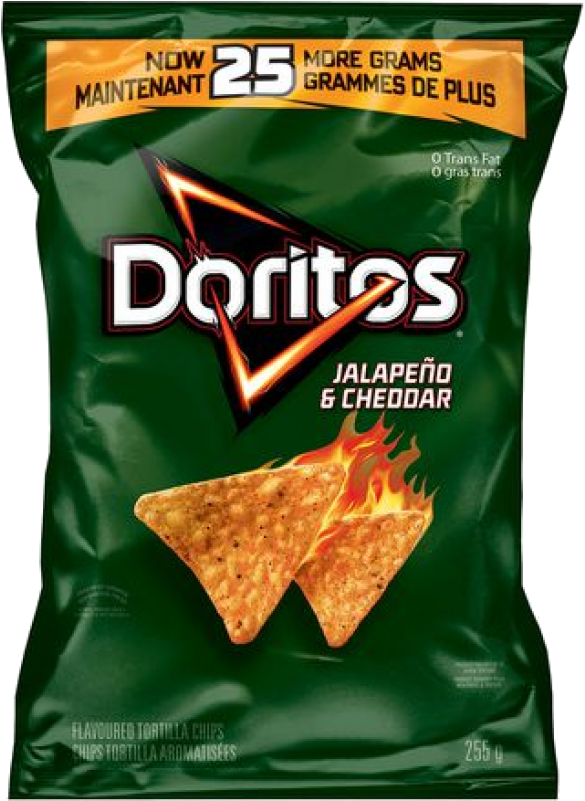 Graphic Free Stock Doritos Jalape O Cheddar Tortilla - 2.5 Oz Bag Of Chips Clipart (800x800), Png Download