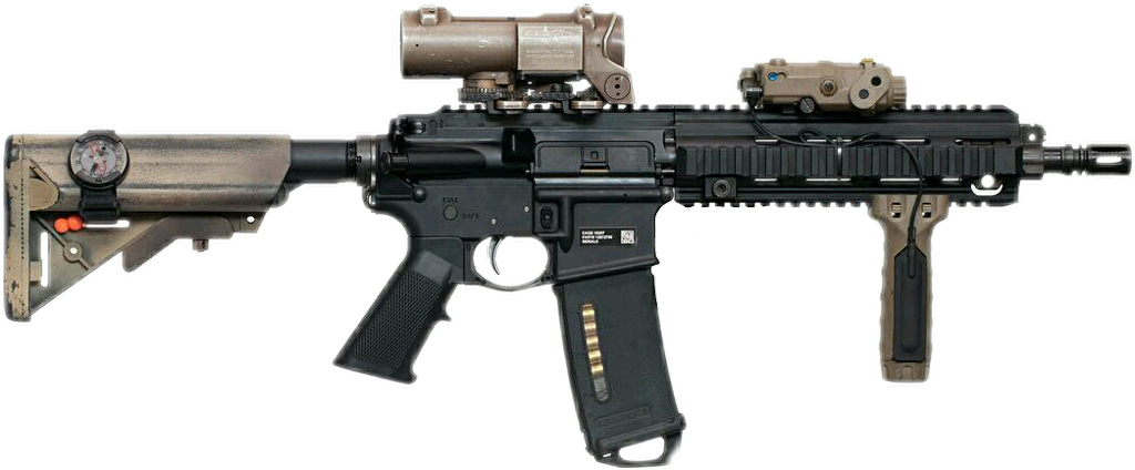 Gun Sticker - Airsoft M4 Clipart (1024x424), Png Download