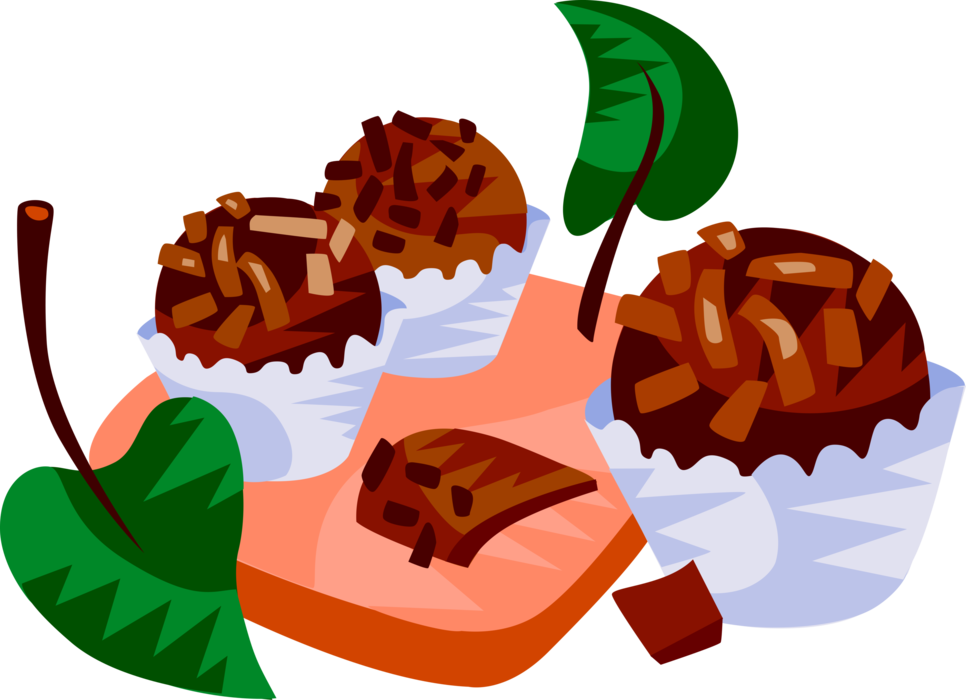 Vector Illustration Of Brigadeiro, Brazilian Chocolate Clipart (966x700), Png Download