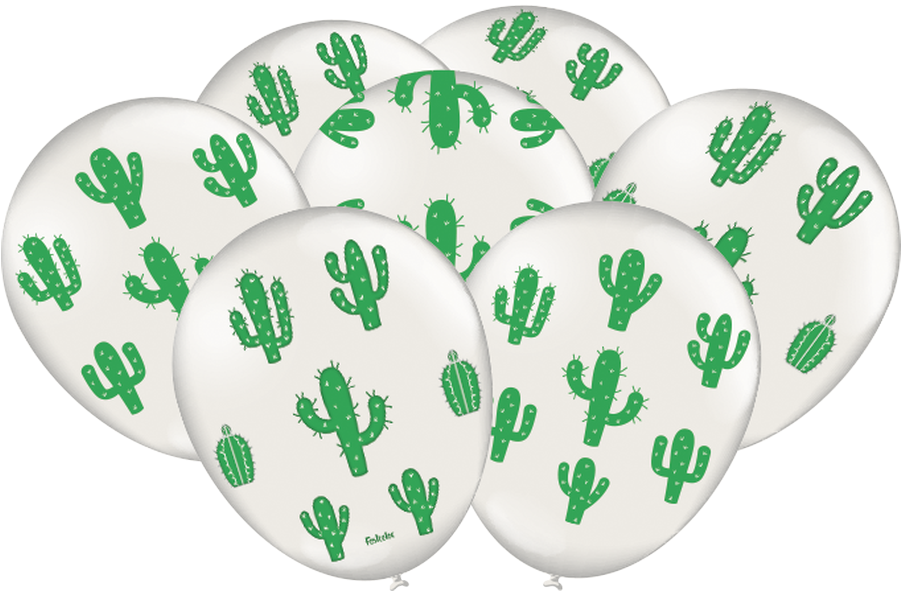 Balão Decorado Cactos - Balao Cacto Clipart (900x900), Png Download