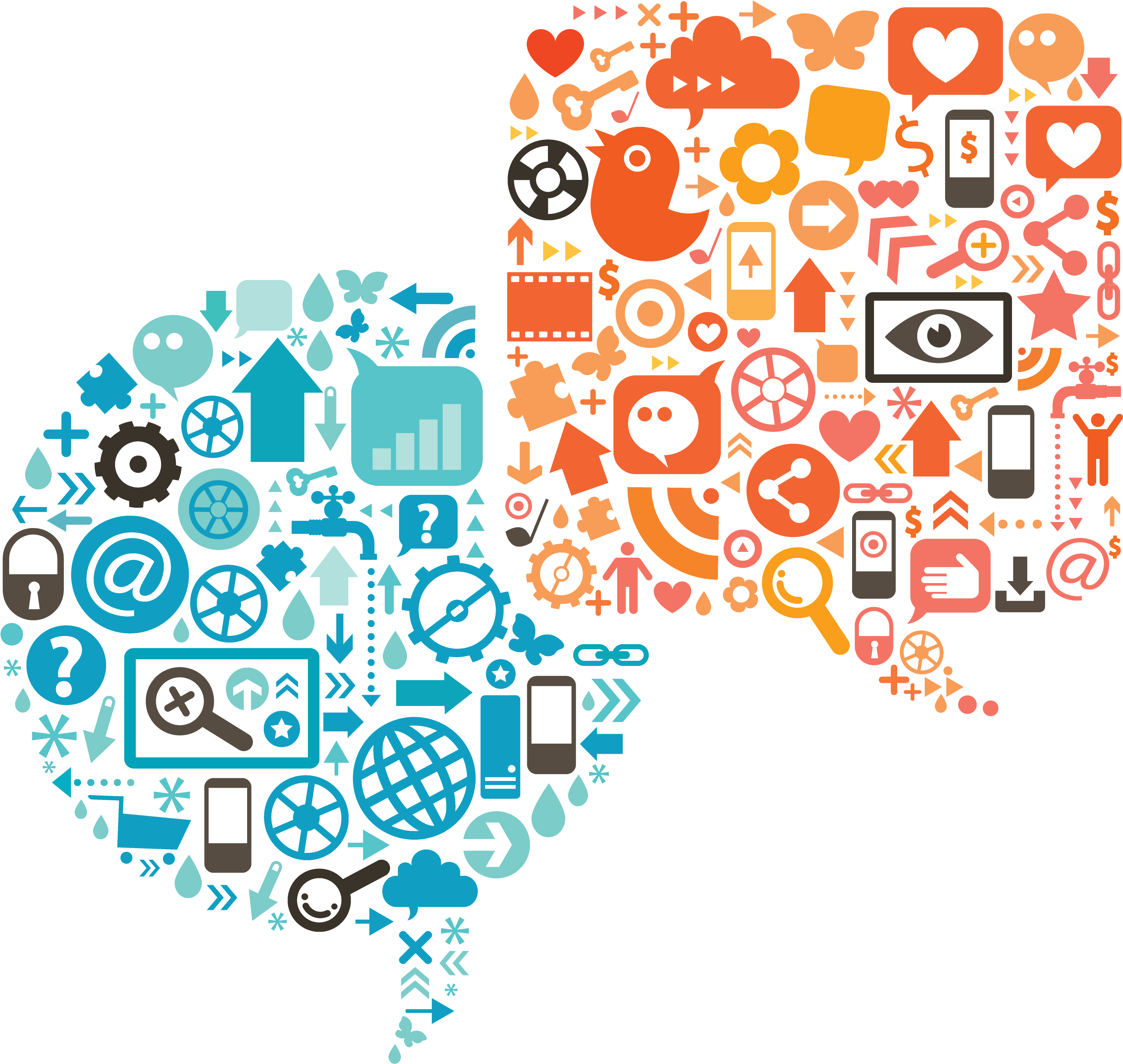 Marketing Banking , Png Download - Social Clipart (3308x3135), Png Download