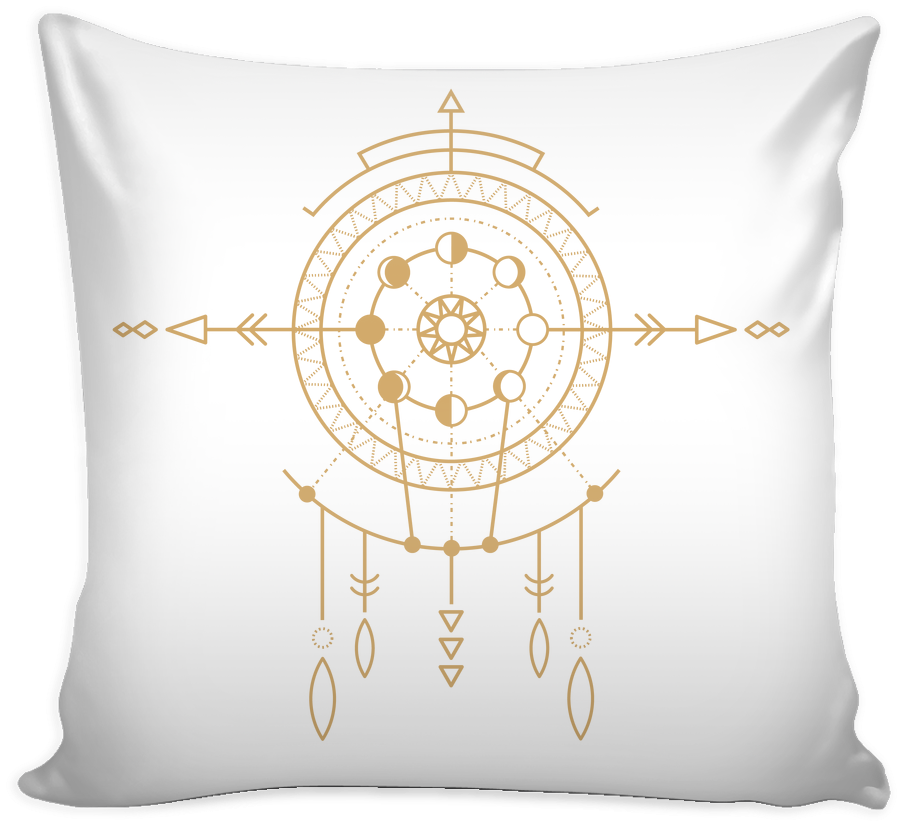 Official Moon Phase Tribal Pillow Cover - Shaman Arrow Tattoo Clipart (902x826), Png Download