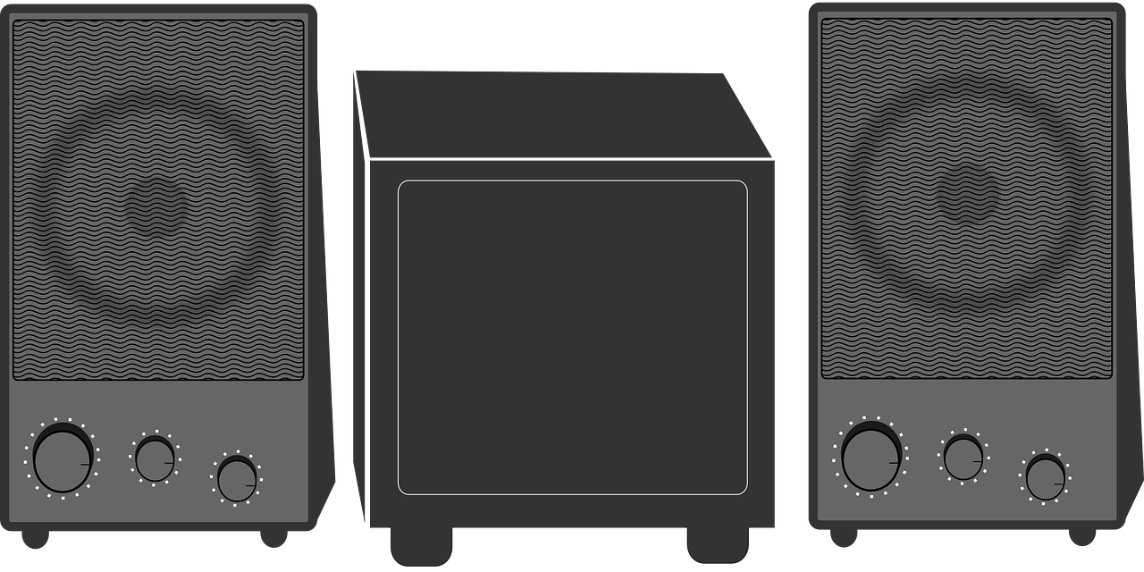 Stereo Speakers Bass - Bass Stereo Clipart (1280x640), Png Download