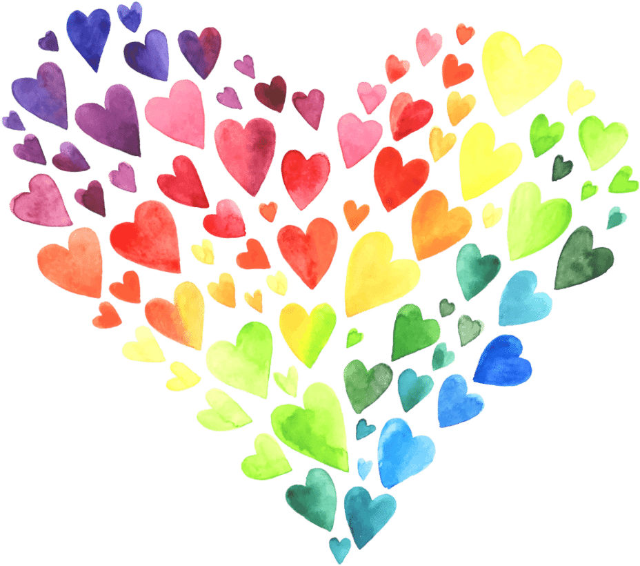 Rainbow Hearts Full - Birthmother's Day Clipart (1024x1024), Png Download