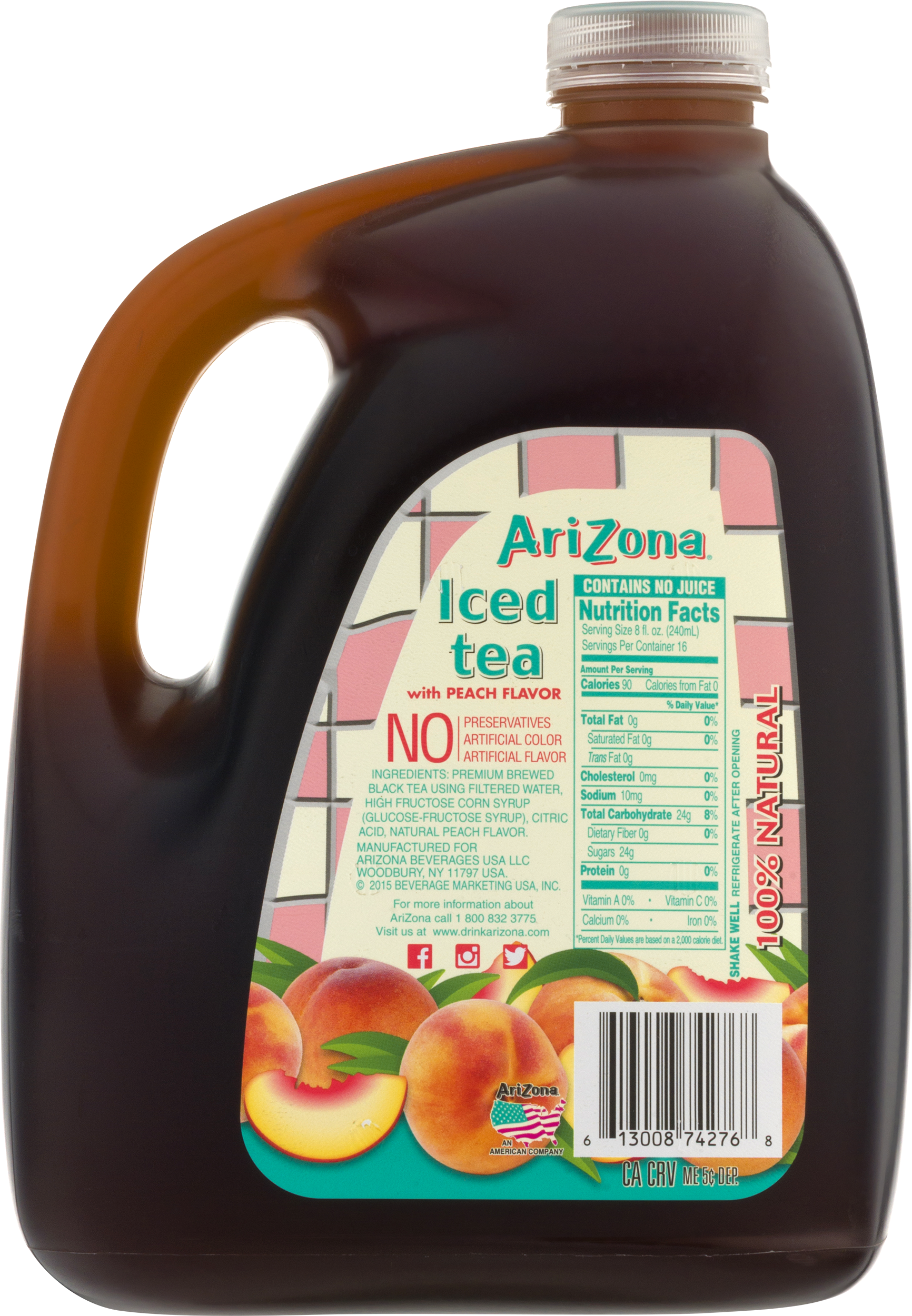 Arnold Palmer Arizona Tea Nutrition Clipart (1732x2500), Png Download
