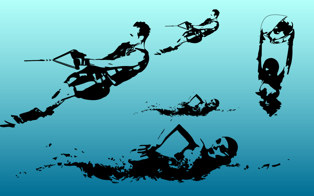 Swimming - Illustration Clipart (1024x640), Png Download