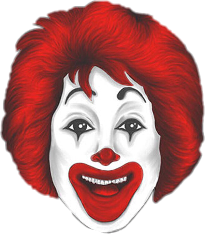 Macdonalds Sticker - Ronald Mcdonald Face Drawing Clipart (873x998), Png Download
