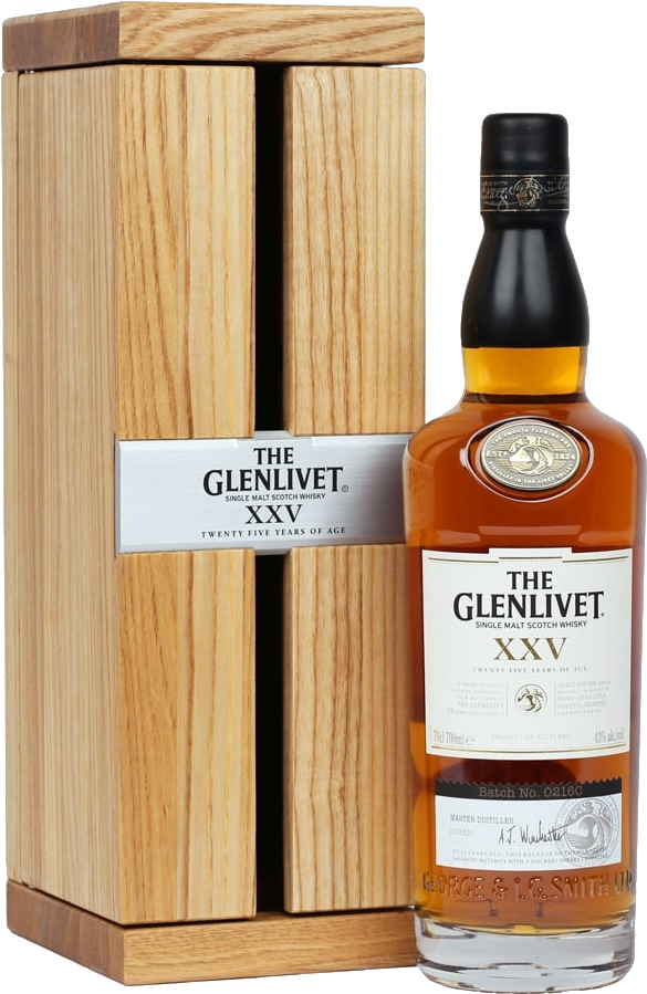The Glenlivet 25 Year Old Xxv Scotch Whisky 700ml - Glenlivet 12 Clipart (585x899), Png Download