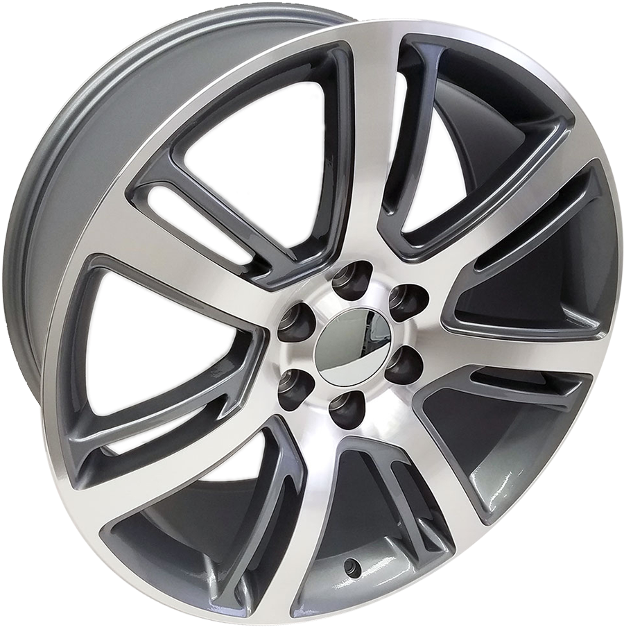 Cadillac Escalade Style, Gunmetal With Machined Face - Hubcap Clipart (936x936), Png Download