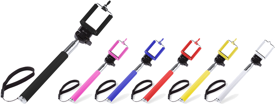 Coloured Selfie Stick - Palo Del Selfie Clipart (925x351), Png Download