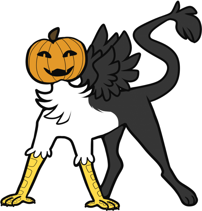 Pumpkin Head Burd Clipart (746x755), Png Download