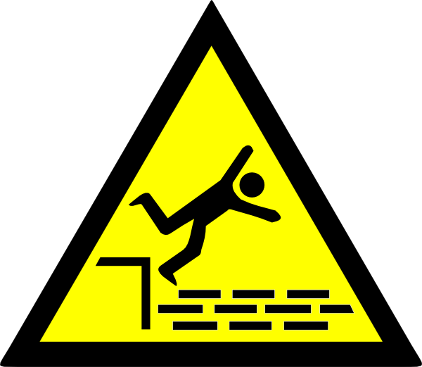 Danger Of Falling Sign Clipart (600x522), Png Download