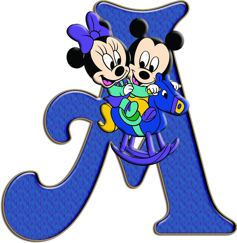 Alfabeto Decorativo Minnie Png - Mickey And Minnie Mouse Baby Clipart (788x808), Png Download
