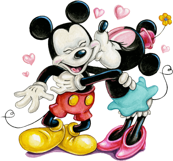 Baby Minnie Mouse Png - Mickey N Minnie Love Clipart (606x562), Png Download