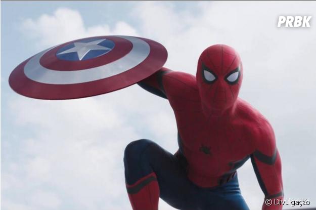O Novo Homem-aranha Da Marvel Já Apareceu Em "capitão - Spiderman Tom Holland Civil War Clipart (624x600), Png Download