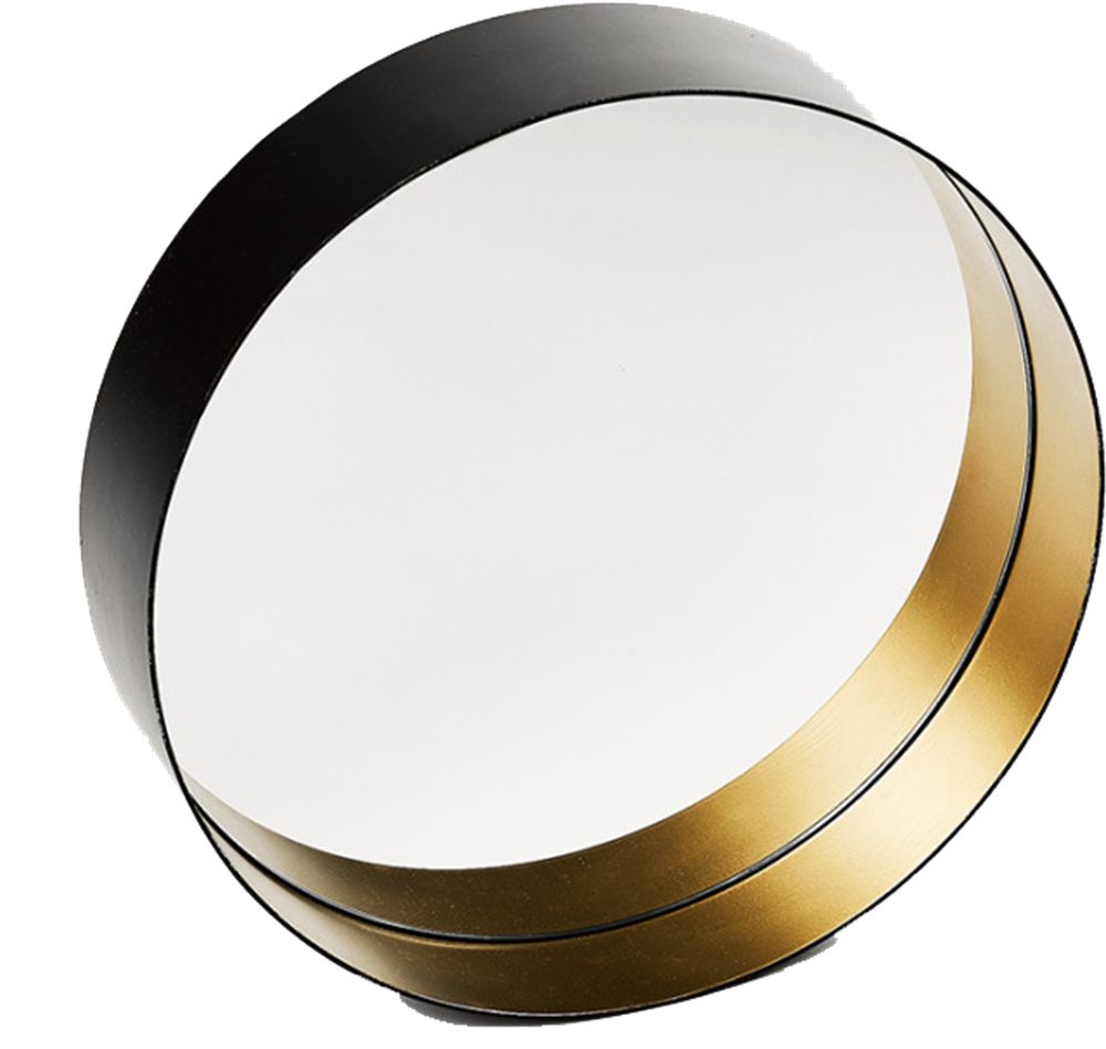 Download Mirror Q2 Black/gold - Spiegel Rond Zwart Met Goud Clipart Png