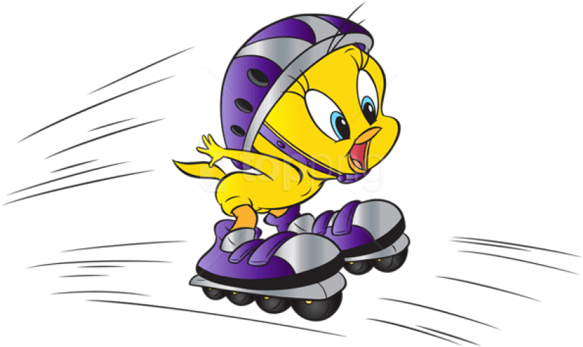 Download Tweety With Roller Skates Clipart Png Photo - Transparent Roller Skating Png (850x505), Png Download