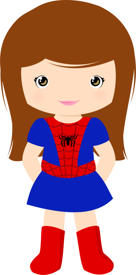 Supergirl Clipart Superteacher - Spider Girl Clipart - Png Download (444x900), Png Download
