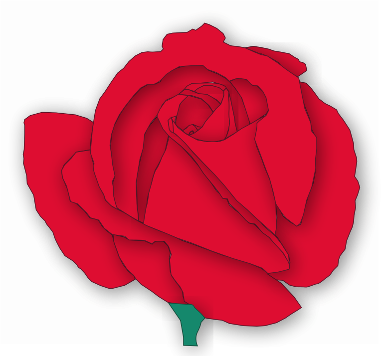 Single Red Rose Clip Art This Large Red Rose Clip Art - Floribunda - Png Download (764x714), Png Download