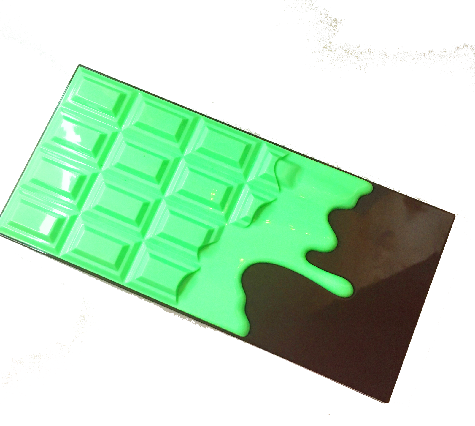 A Luminous Green Dripping Chocolate Design On A Brown - Carmine Clipart (1601x1434), Png Download
