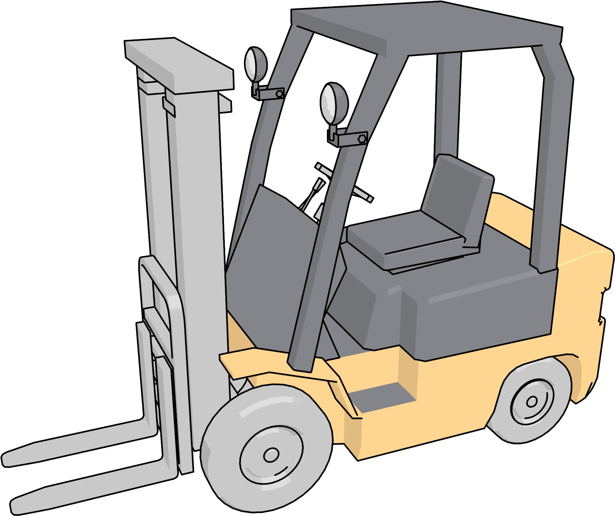 Forklift Clipart Png - Construction Equipment Transparent Png (2500x1875), Png Download