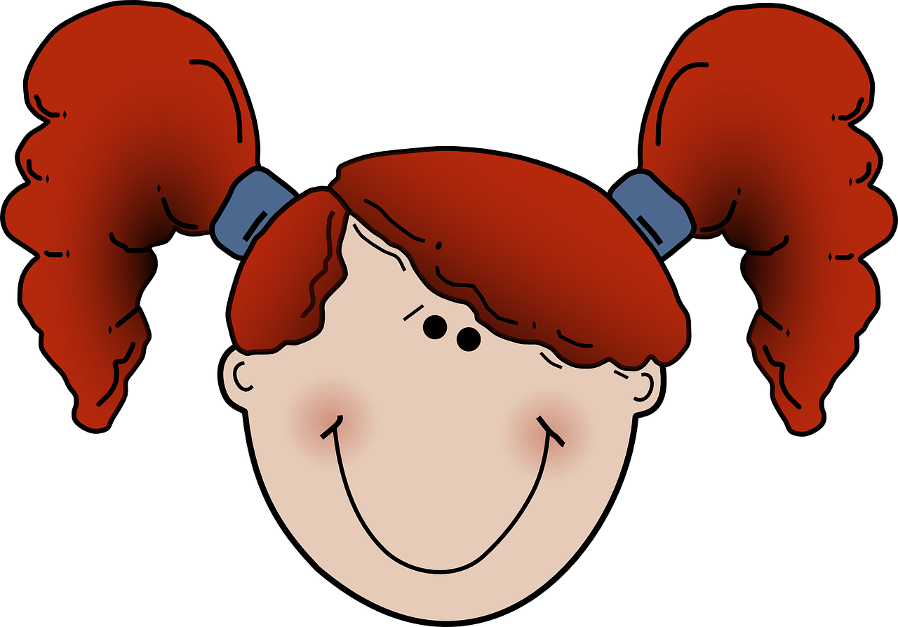 Accessories,blue - Girl Head Cartoon Png Clipart (1280x893), Png Download
