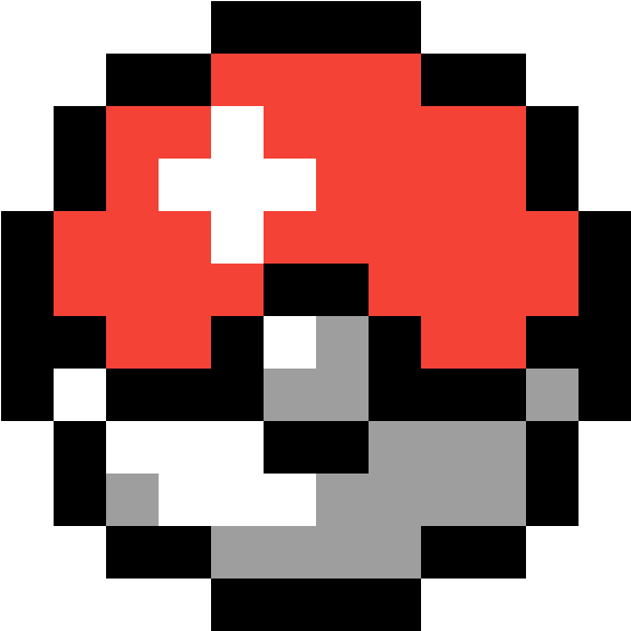 Pokeball - 8 Bit Pixel Art Pokemon Clipart (1200x1200), Png Download