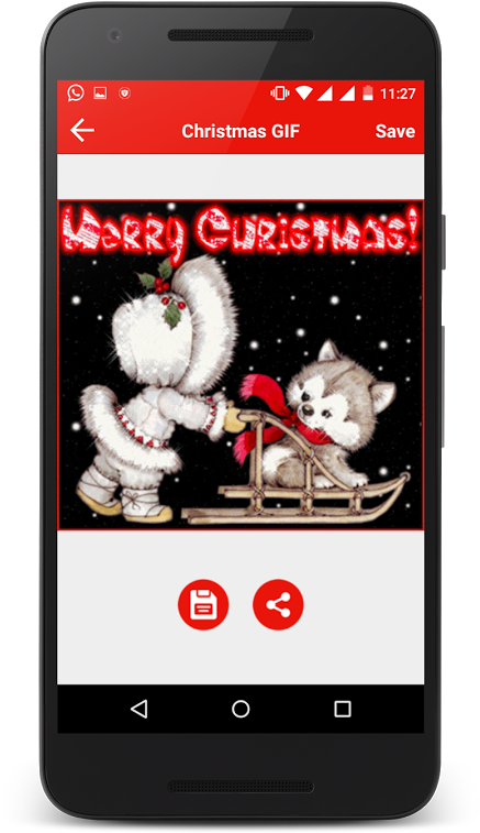 Christmas Gif For Android - Merry Christmas Dog Animated Gif Clipart (437x757), Png Download