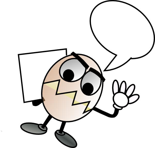 Egg Guy With Blank Speech Bubble Svg Clip Arts 600 - Png Download (600x574), Png Download
