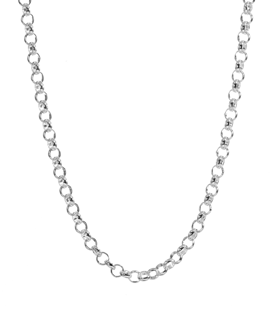 Silver Chain Download Png Image - Mens Curb Link Chain Stainless Steel Clipart (896x1024), Png Download