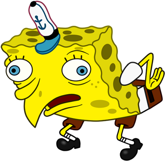 Memes Spongebob Tumblr Yellow Sponge Mocking Sticker - Spongebob Meme ...