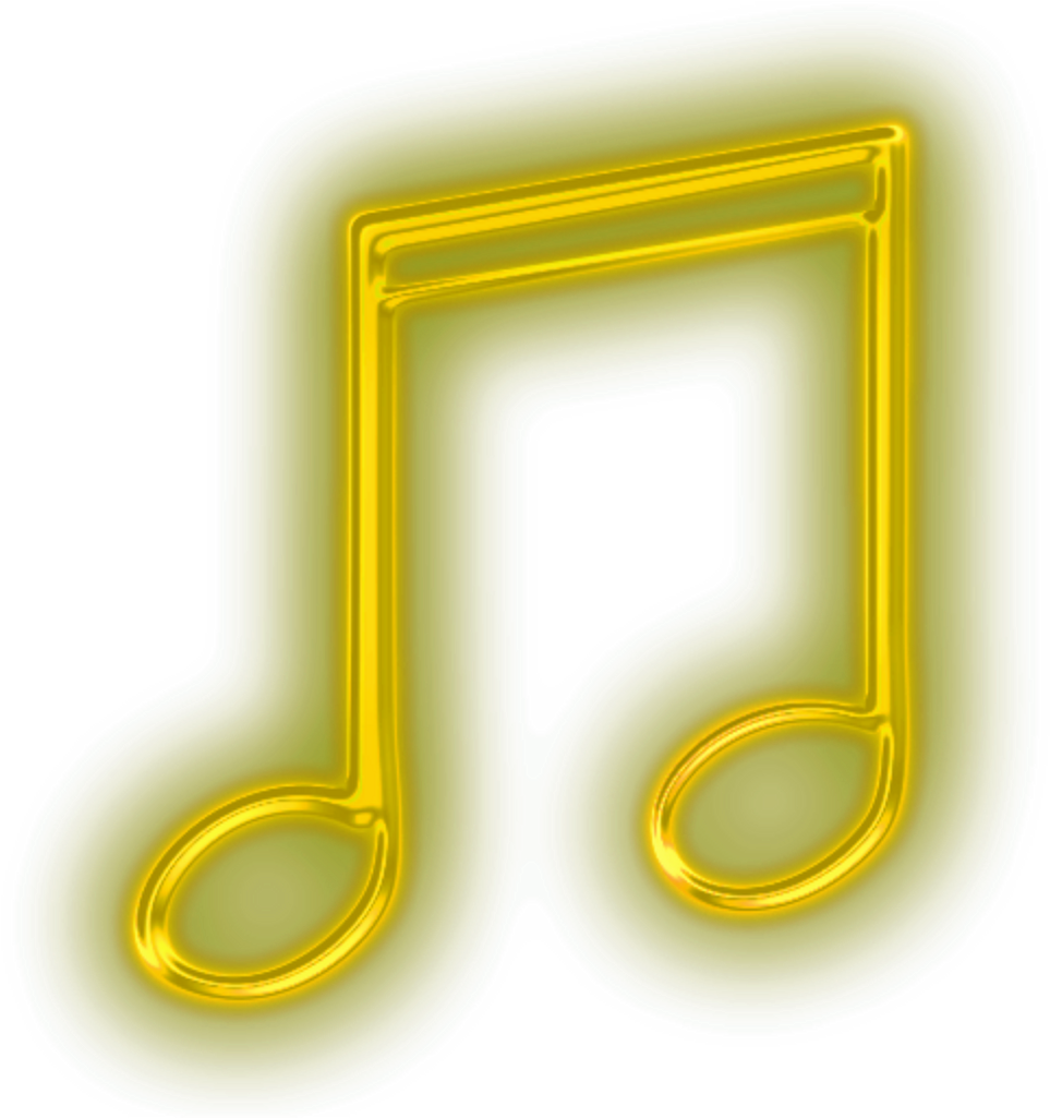 Ftestickers Music Musicnote Neon Yellow - Neon Music Note Png Clipart (1024x1024), Png Download