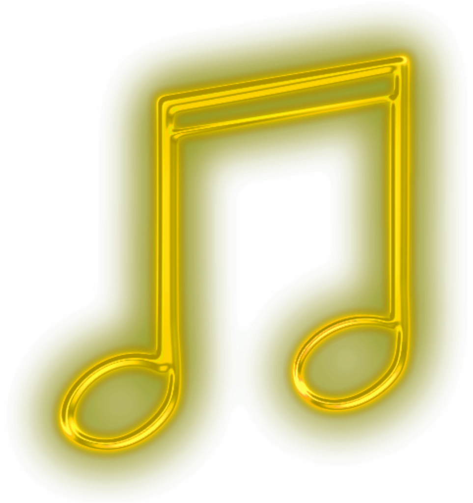 Ftestickers Music Musicnote Neon Yellow Neon Music Note Png Clipart