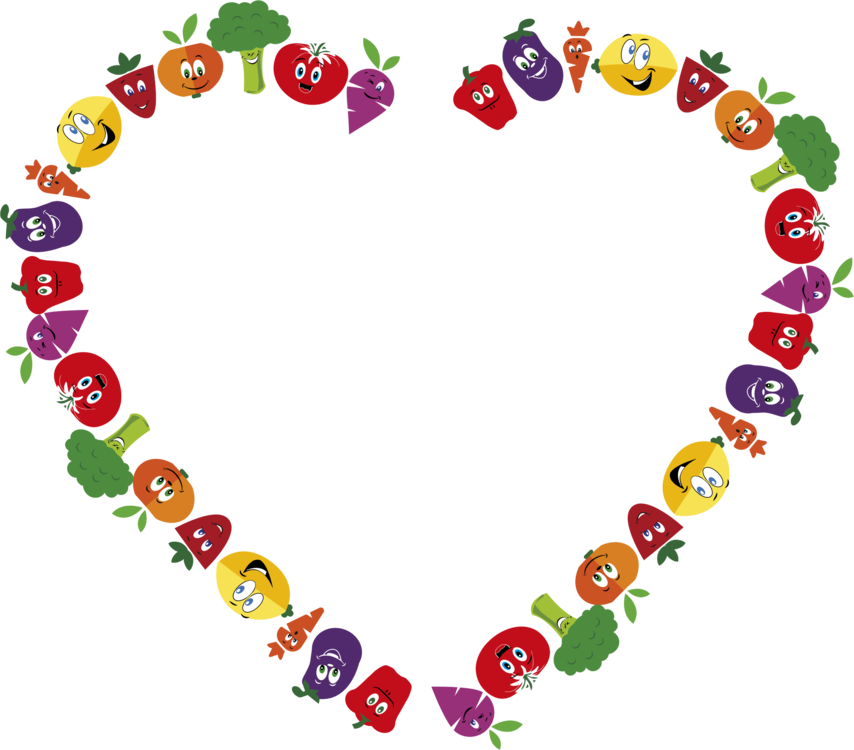 Fruit Picture Frames Vegetable Berry Food - Border Of Fruits And Vegetables Clipart (854x750), Png Download