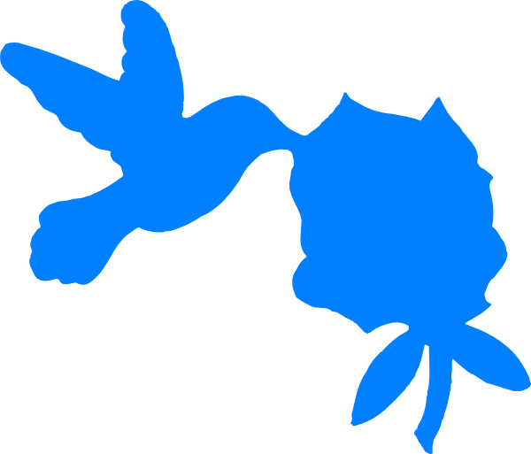 Blue Hummingbird And Bush Svg Clip Arts 600 X 513 Px - Png Download (600x513), Png Download