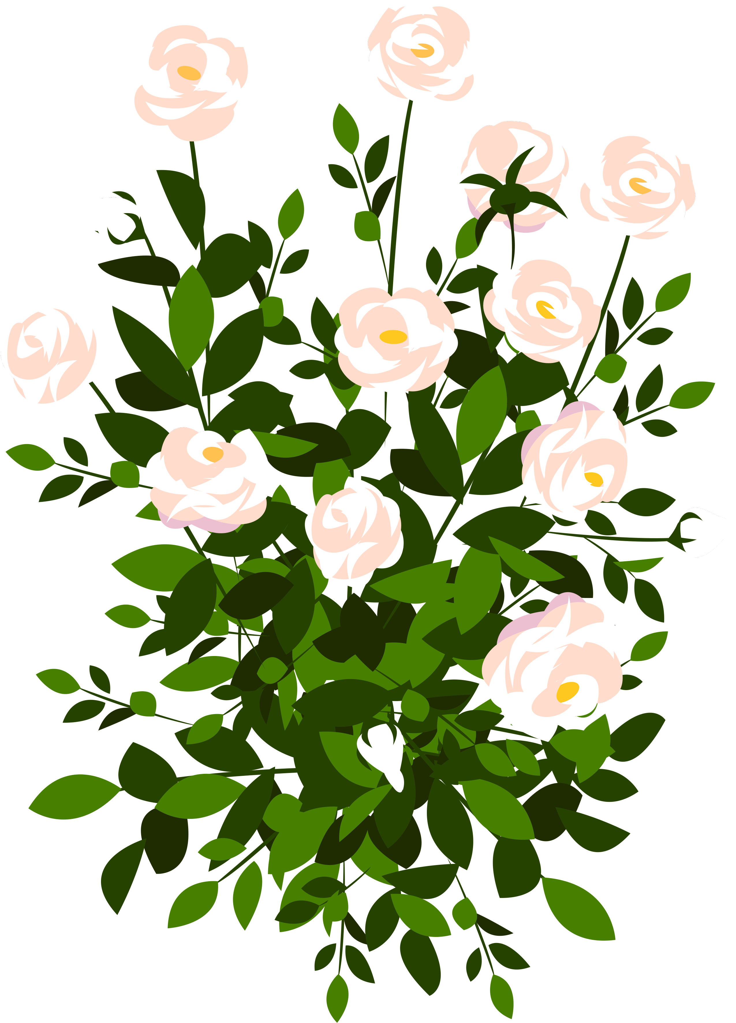 Whte Rose Bush Png Clipart Picture - Rose Bush Clip Art Transparent Png (3008x3821), Png Download