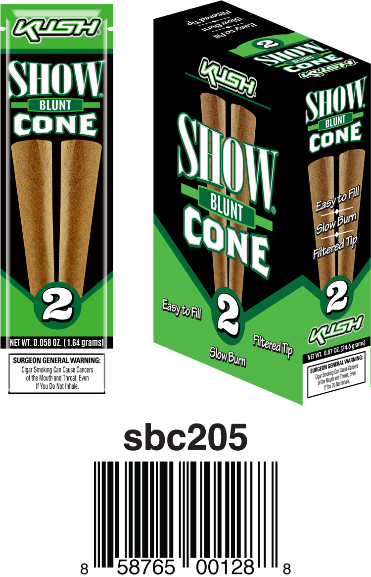 Show Blunt Cones 2ct X 15pouches Kush Clipart (750x1165), Png Download