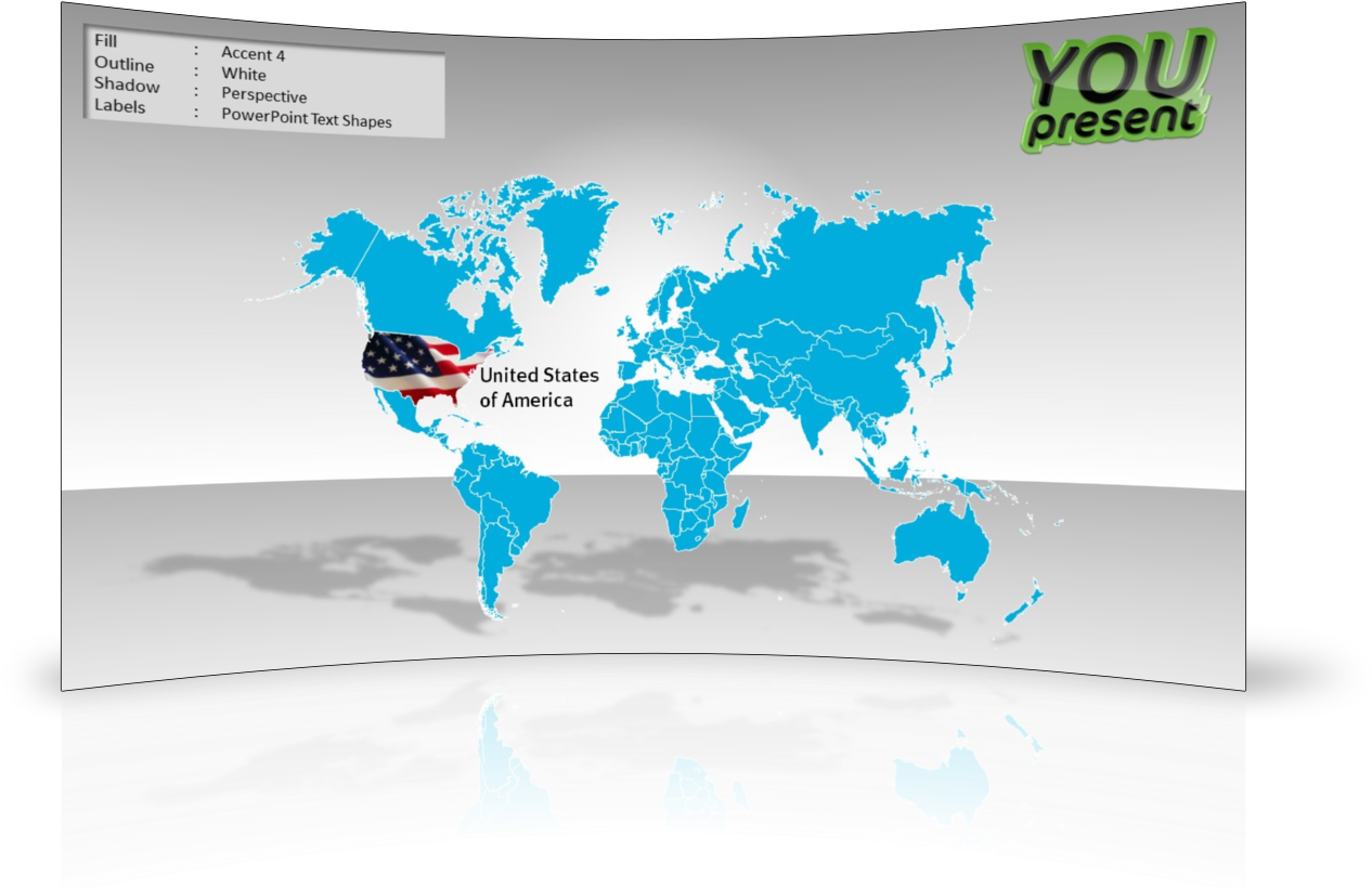 World Map Template For Powerpoint By Youpresent - Map Clipart (1341x857), Png Download