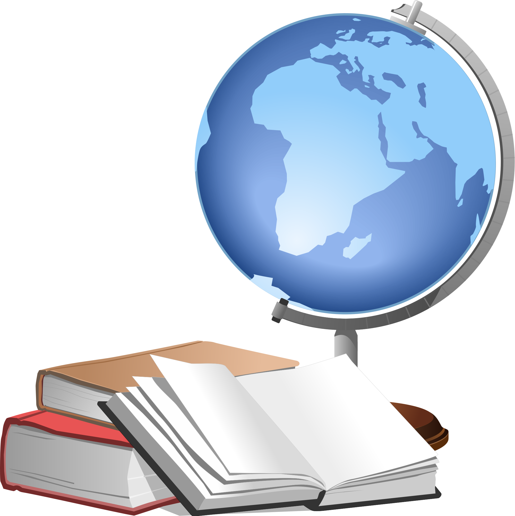 Open - Globe And Book Png Clipart (2000x2003), Png Download