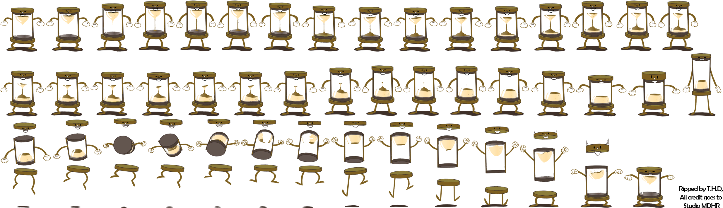 Png Black And White Stock Pc Cuphead Don T Deal With - Cuphead Sprites Clipart (2475x717), Png Download