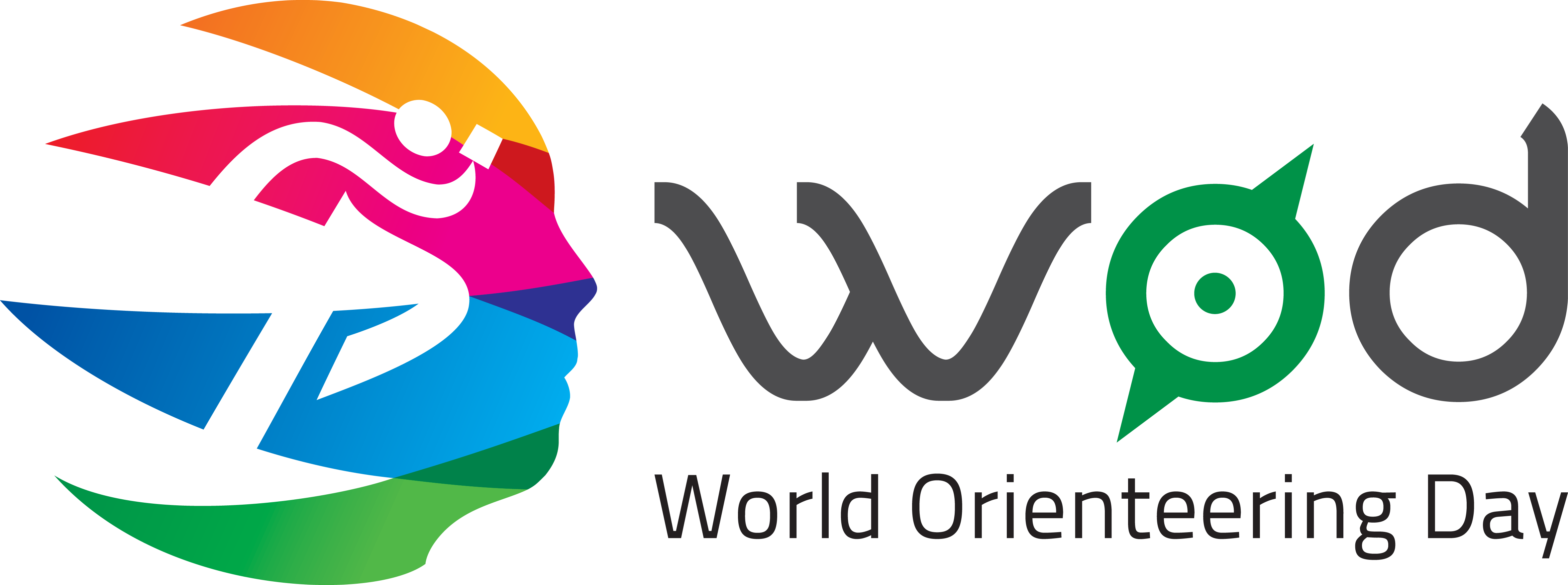 Black, Color & White - World Orienteering Day 2018 Logo Clipart (4719x1762), Png Download